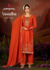 Vasudha By Rangoon Chinon Kurti With Bottom Dupatta Suppliers In India
